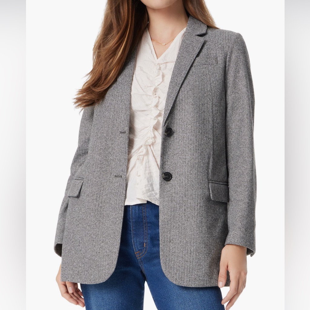Sam Edelman Fallon Slim Herringbone Blazer - Small